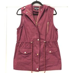 Maroon Zip-Up Vest